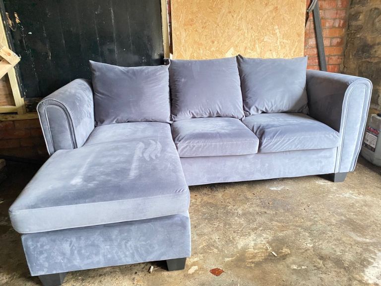Comfy Grey Chaise Corner Sofa – Good Condition