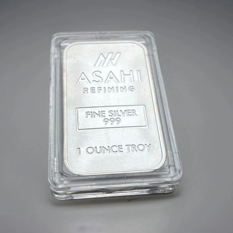 Asahi Refining 1 Troy Ounce .999 Fine Silver Bar Bullion