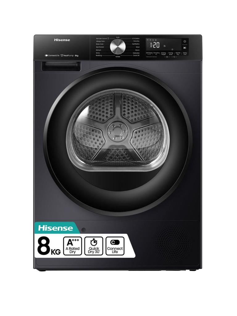 Hisense 3S Series WF3S8043BB3 WiFi 8kg Washing Machine-Black