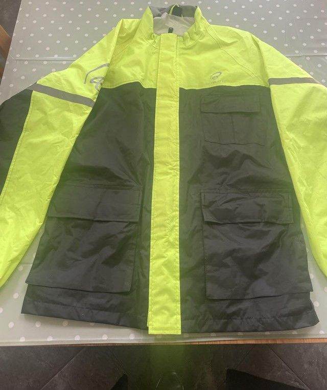 New Black Spectre Waterproof Motorcycle Over Jacket-Medium