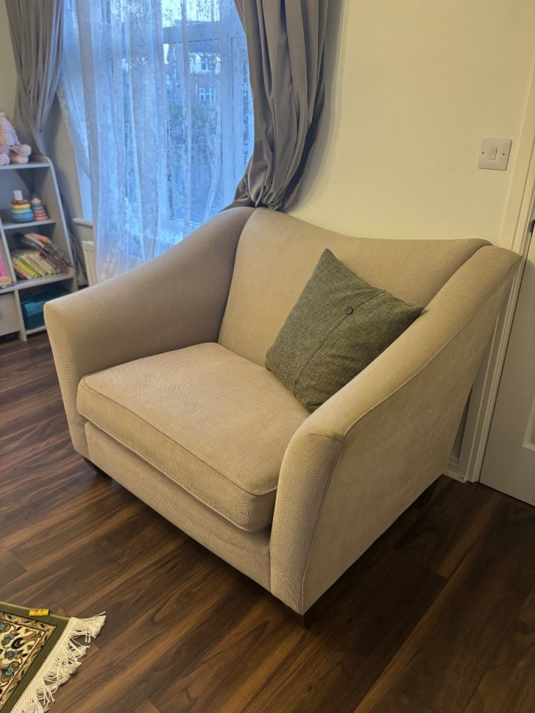 John Lewis Beige Fabric Armchair - Good Condition