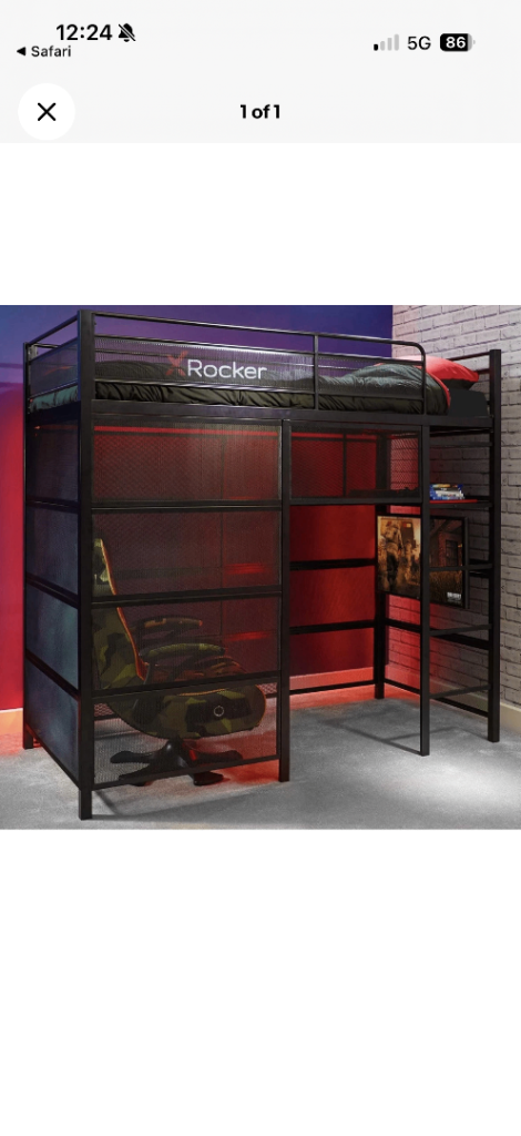 XRocker Gaming High Sleeper Bed – Black, Good Condition