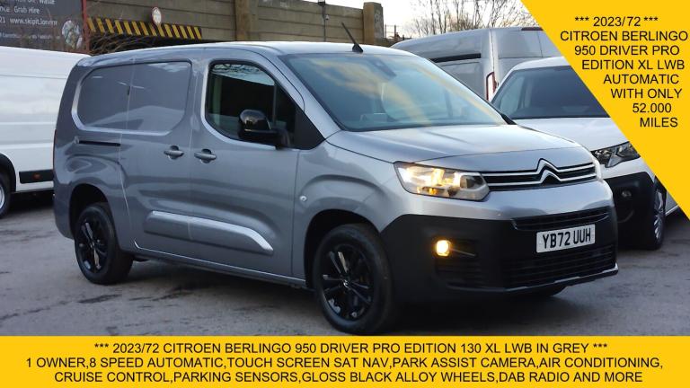2023 Citroen Berlingo 950 DRIVER PRO EDITION XL 8 SPEED AUTOMATIC,SAT NAV,REAR PARK ASSIST CAMERA...