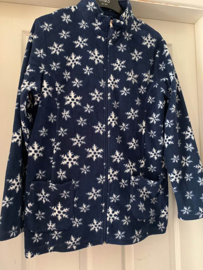 Damart Ladies Navy Snowflake Zip Fleece Size 14/16 IP1