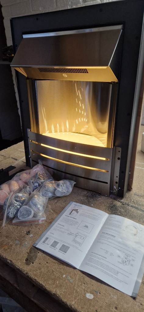  Adam Helios 2kw Electric inset fire - Black with trim 