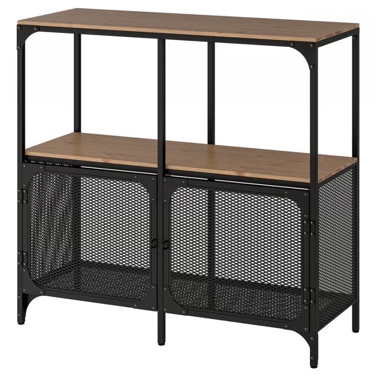 Ikea FJällbo shelving unit black - dark wood