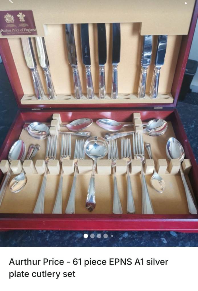 Arthur Price 61 Piece EPNS A1 Silver Plate Cutlery Set