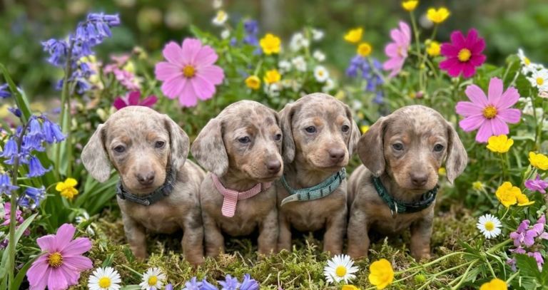 Adorable true miniature kc reg dapple dachshund 