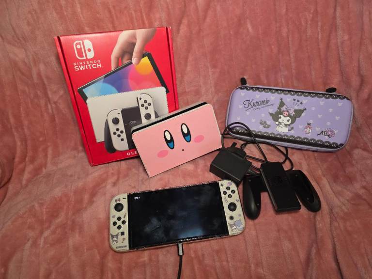 Kirby/Kuromi theme Nintendo Switch OLED bundle