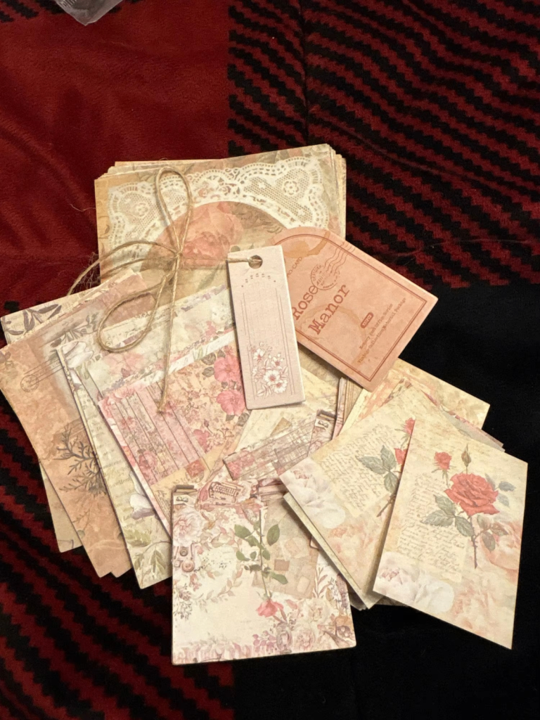 Rose Manor 100pcs Vintage Paper Kit | Scrapbook & Journal Decor | Retro Collage Background Pack