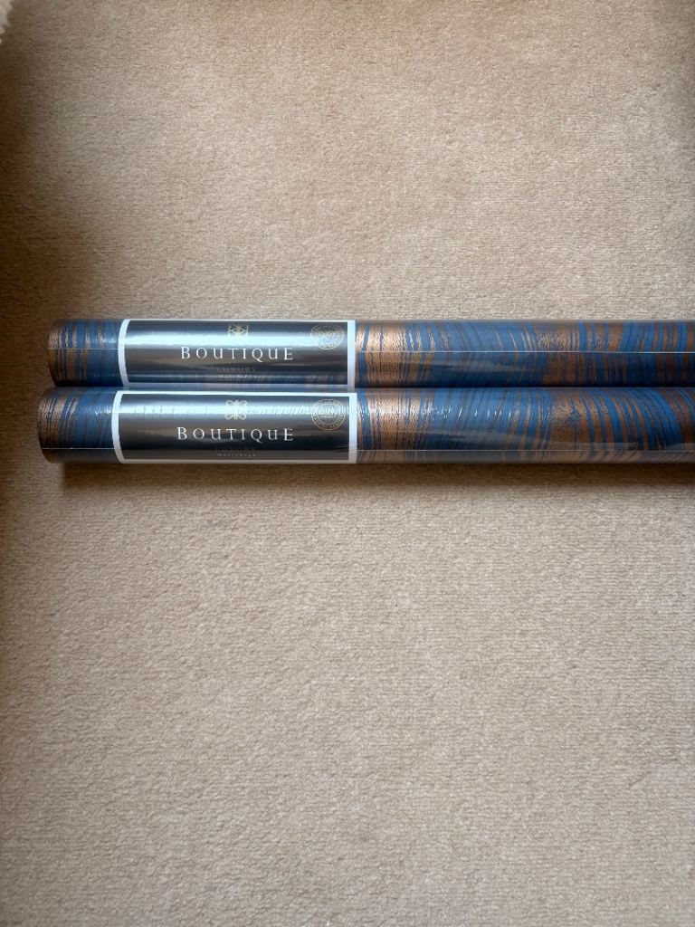 Boutique Vermeil Stripe Blue Wallpaper Rolls - New