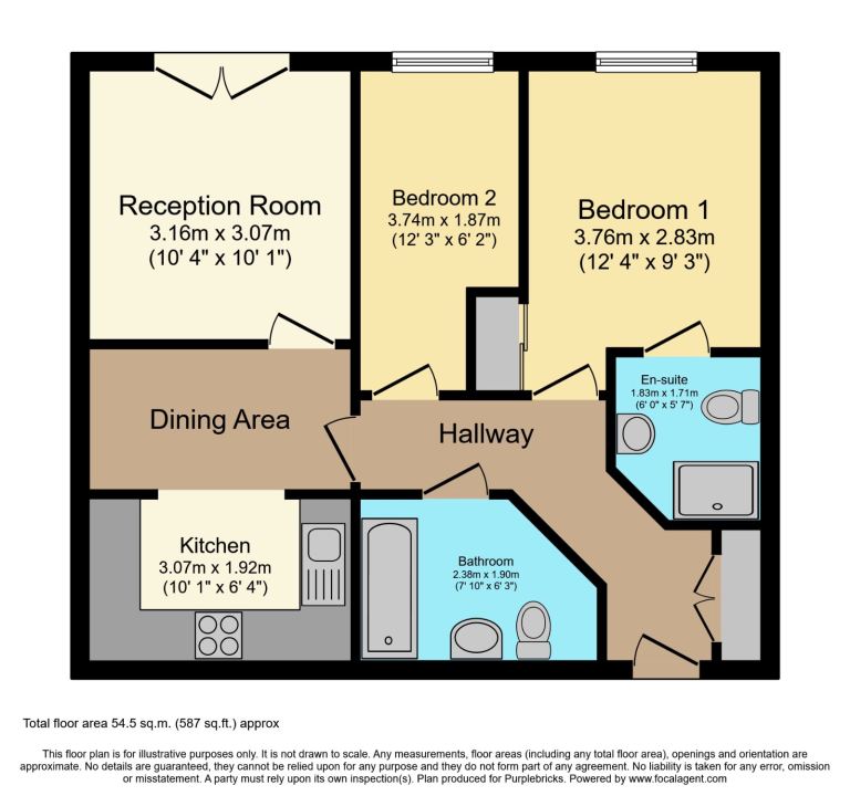 2 Bed Ground Floor Flat with 2 bathrooms 