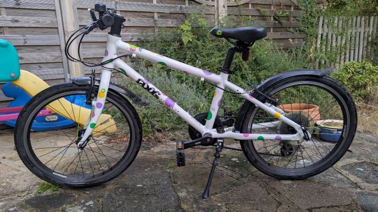 Frog 55 Kids Bike - White with Colourful Spots, Good Condition