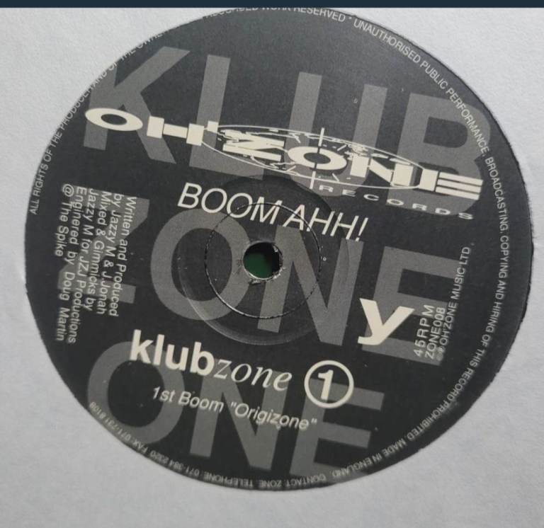 Klubzone 1 - Boom Ahh!, 12", (Vinyl)  Excellent Condition R1/1