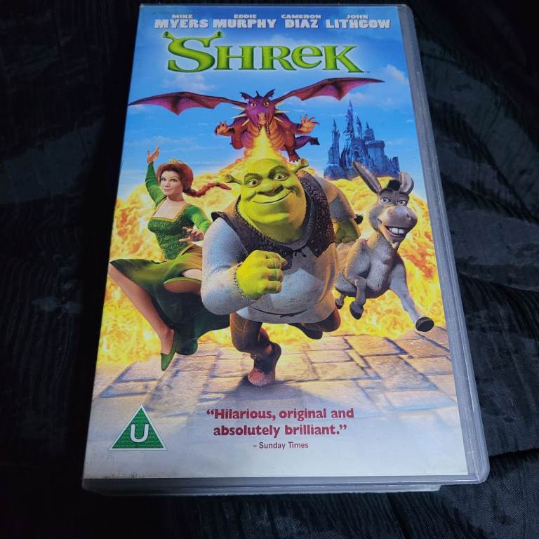 Shrek - DreamWorks - 2001 - PAL VHS Cassette Tape - Mike Myres Eddie Murphy Donk q2
