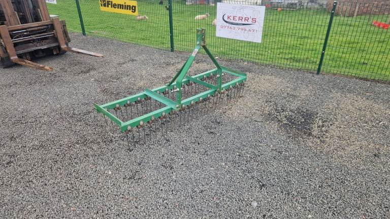 Tractor three point linkage 6ft spring tyne grass harrows 