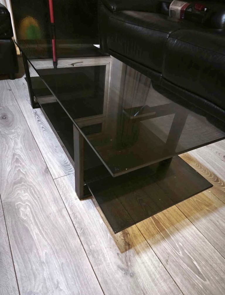 Black Glass Coffee Table – Good Condition
