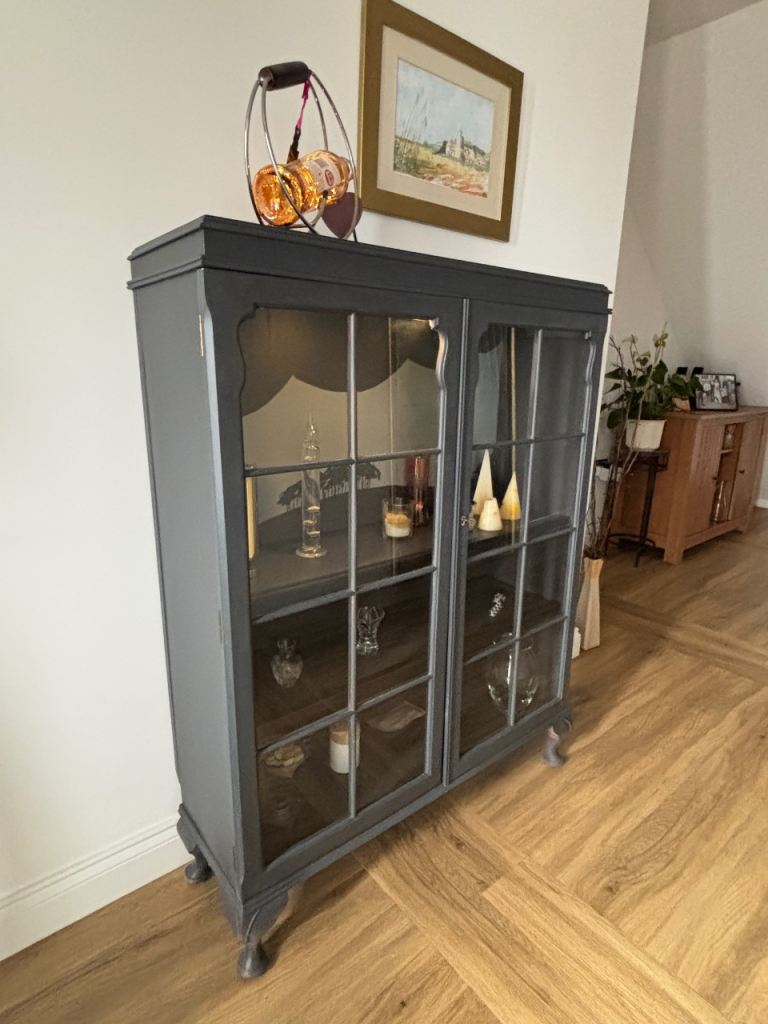 Refurbished Vintage Cabinet with Hand-Painted ‘Almost Home’ Cornish Trees Mural