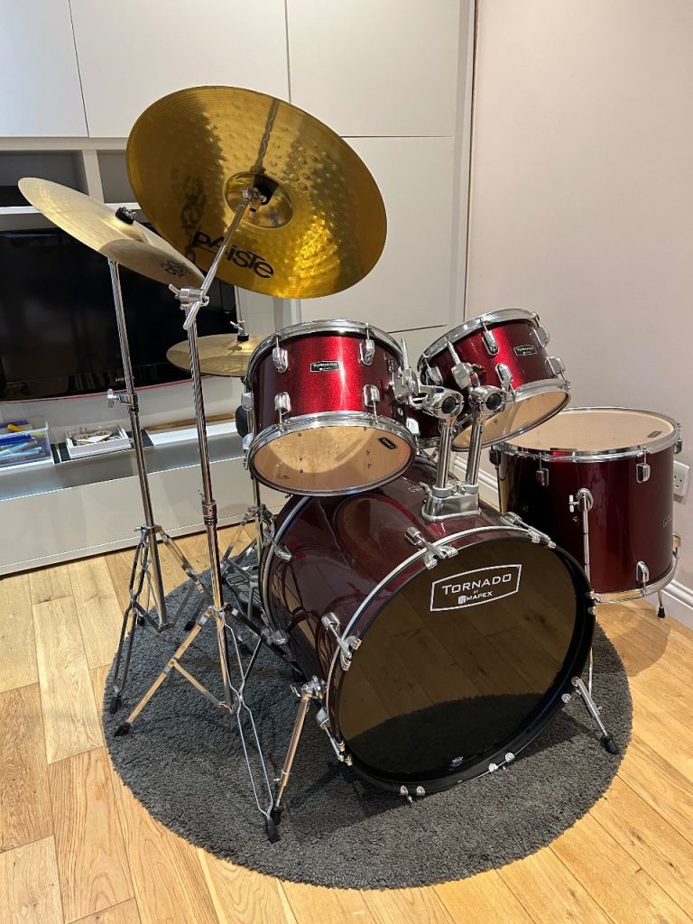 Drum Kit - Red, Good Condition