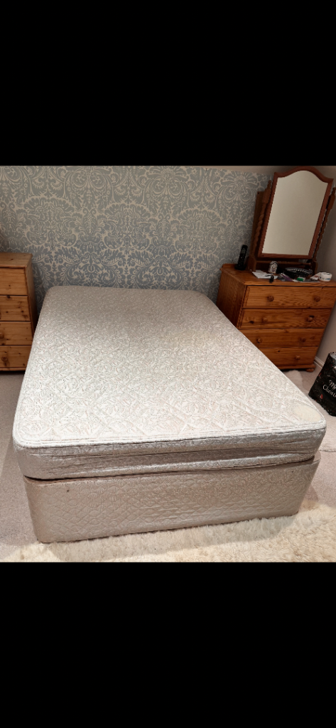 Small double divan bed with mattress 