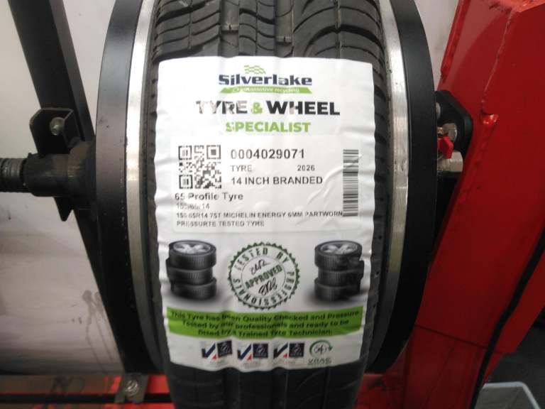 155 65r14 75t Michelin Energy 6mm Partworn Pressurte Tested Tyre
