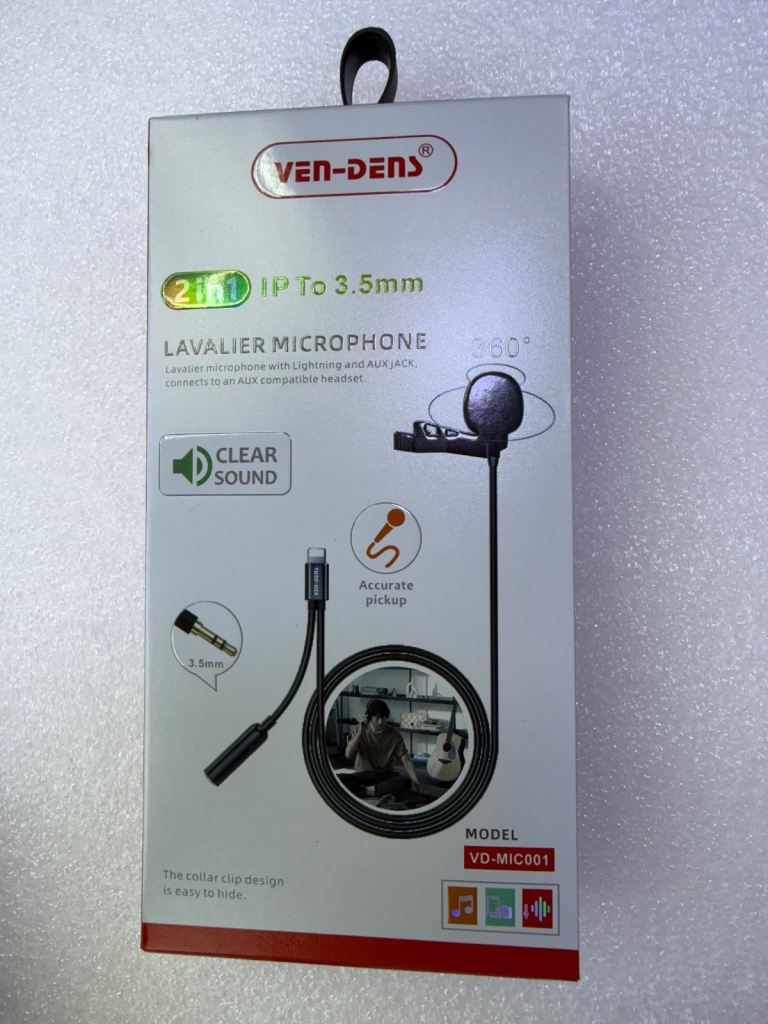 Lavaliere Microphone 2-in-1 IP to 3.5mm – New