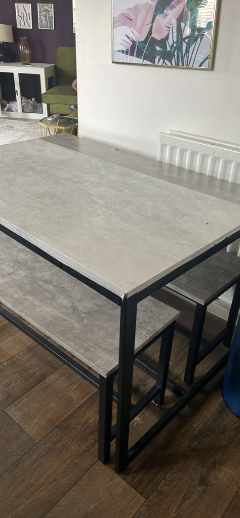 Dining table and bench set 