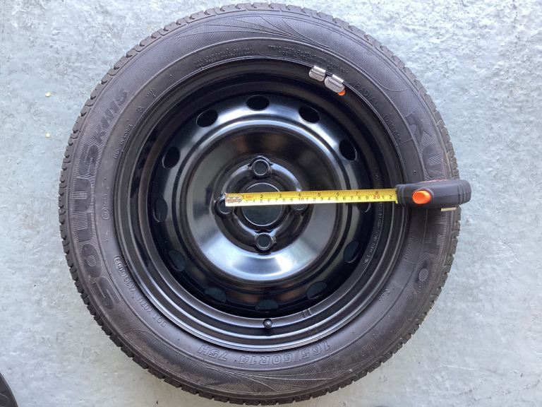 Kia Picanto steel full size spare wheel.