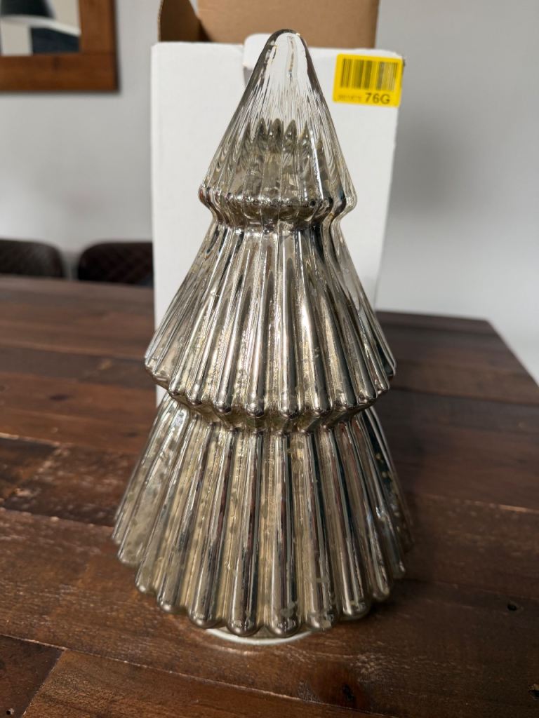 Glass Christmas Tree Decoration - LED Light Up