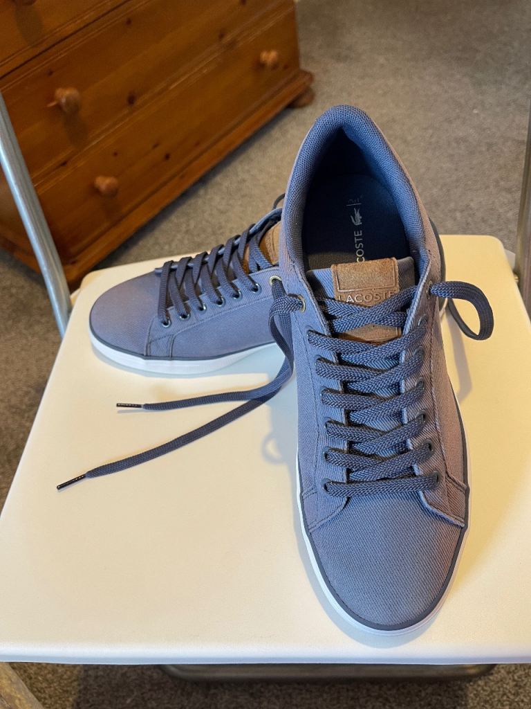 Lacoste Lerond 218 1 JD Smart Adults Unisex Canvas Sneakers in Navy Size 8 UK