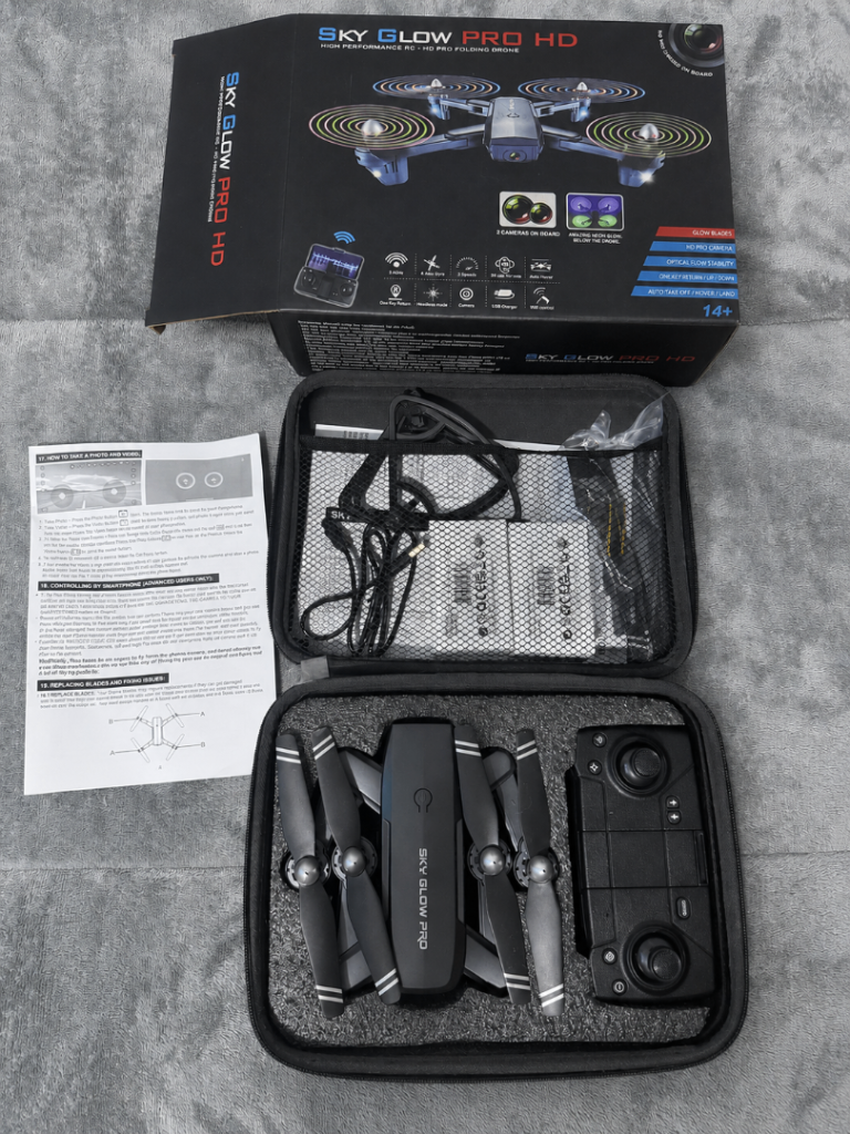 SKY GLOW PRO Drone with Case – As Good As New