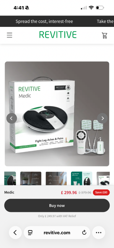 REVITIVE Medic Circulation Booster - Brand New