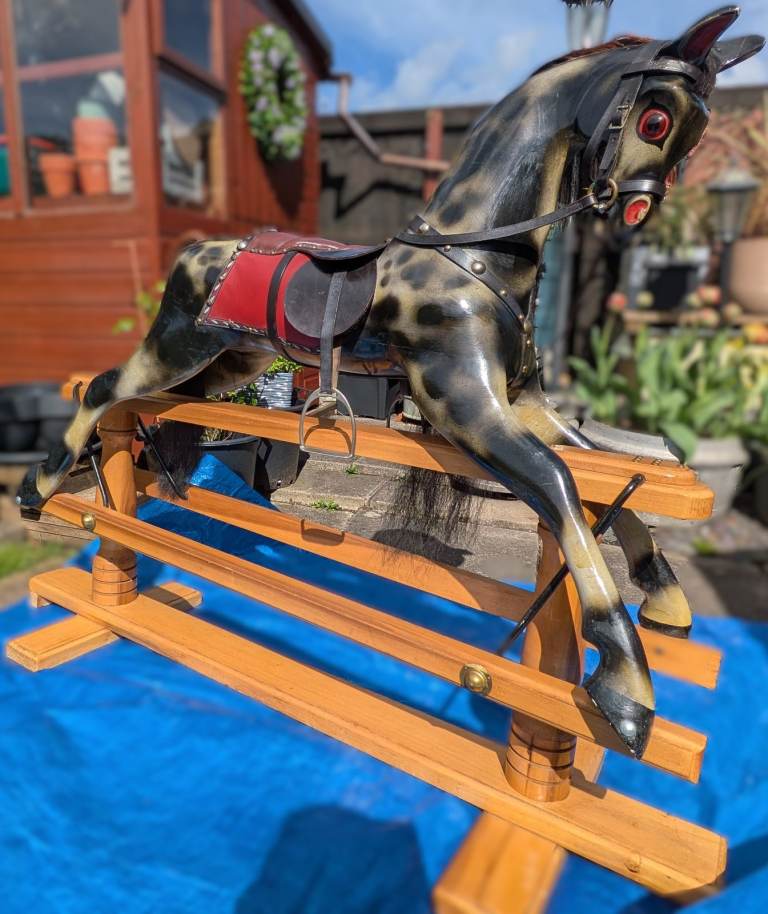 Medium wooden rocking horse used -Handmade