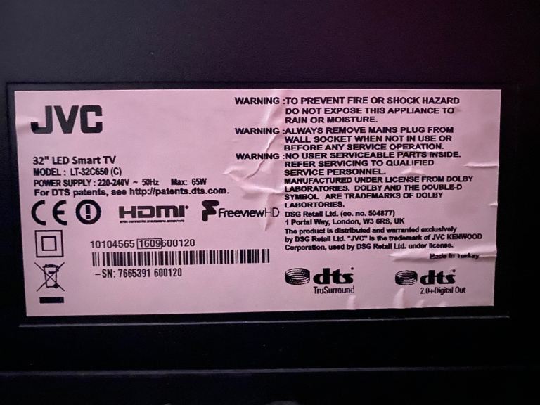 Black tv stand & screen 