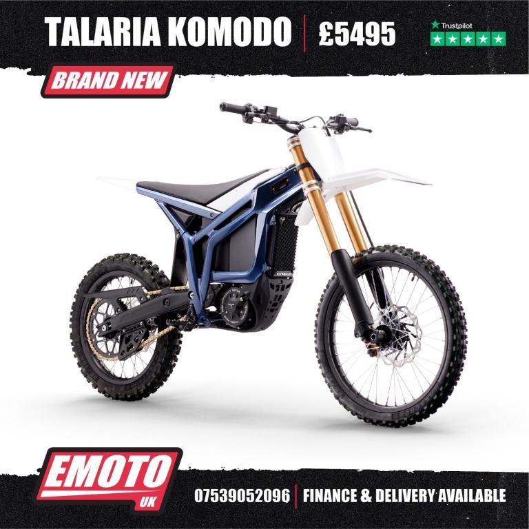 NEW TALARIA KOMODO BLUE 72V 2026 Electric Bike @EmotoUK - Finance Available