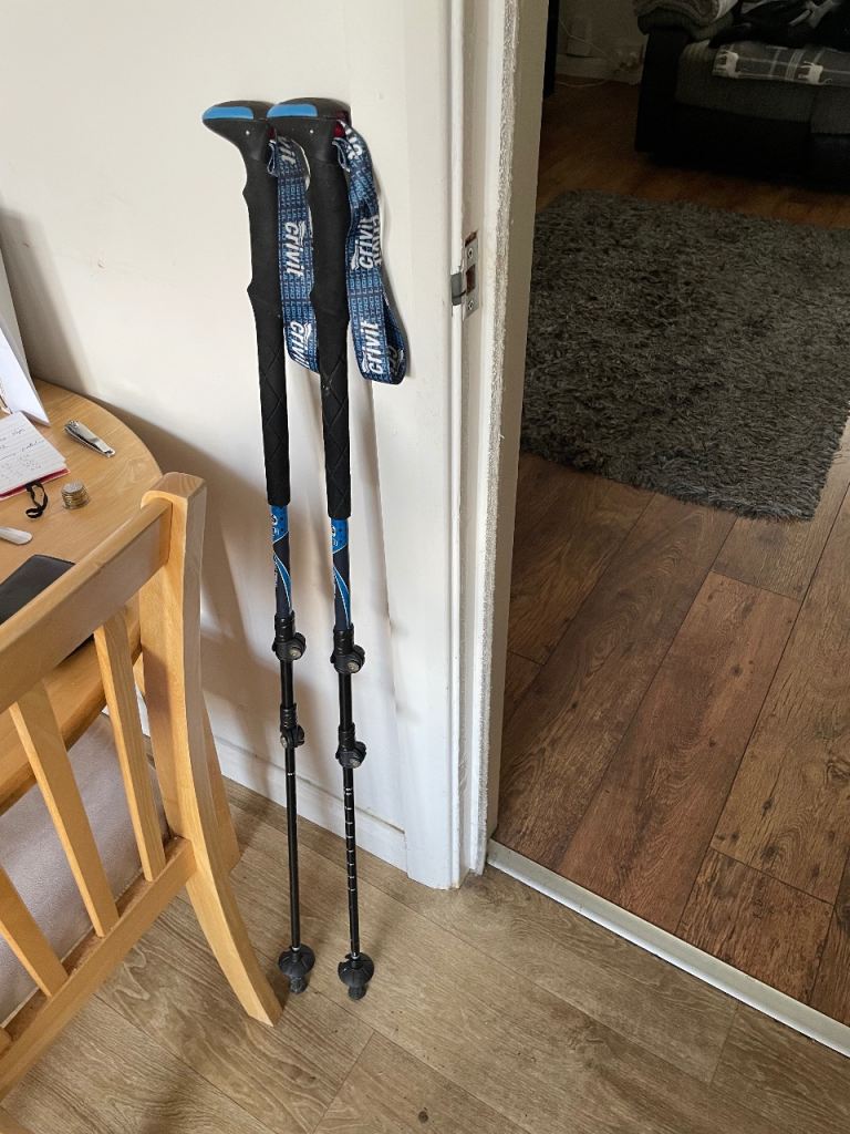 Crivit Trekking Poles - Black and Blue, Good Condition
