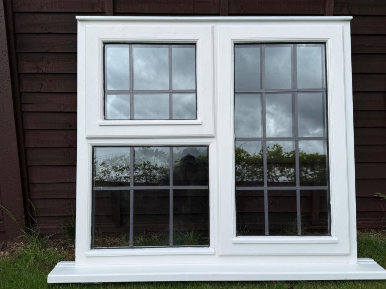 White hardwood window 
