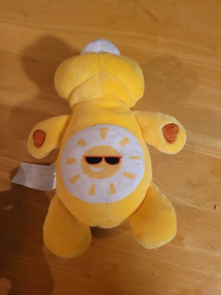 Cutetitos Care Bears 6" Sunshine Bear Beanie Yellow & Sun Plush Toy. VGC.