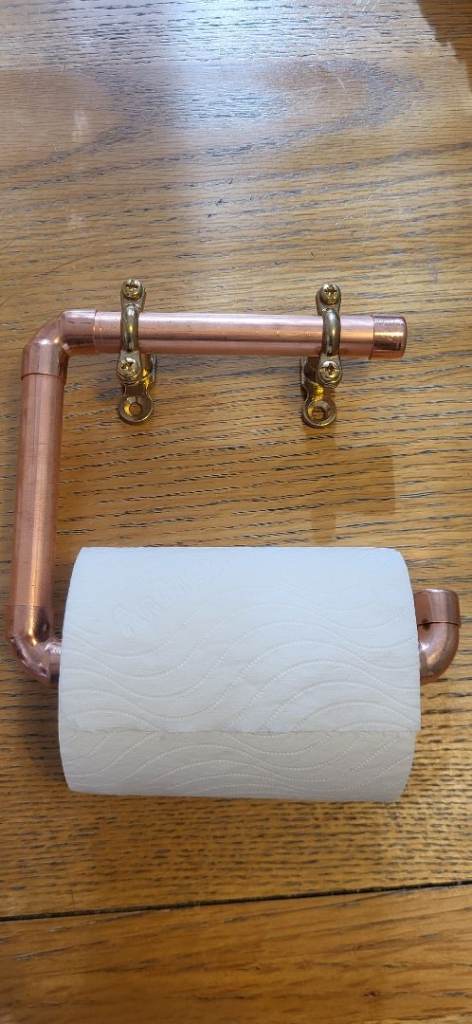Copper tube toilet roll holder