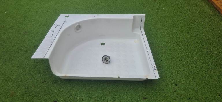 Shower tray for camper caravan motorhome boat.