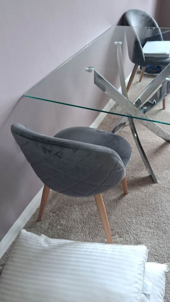 Glass dining table and chairs