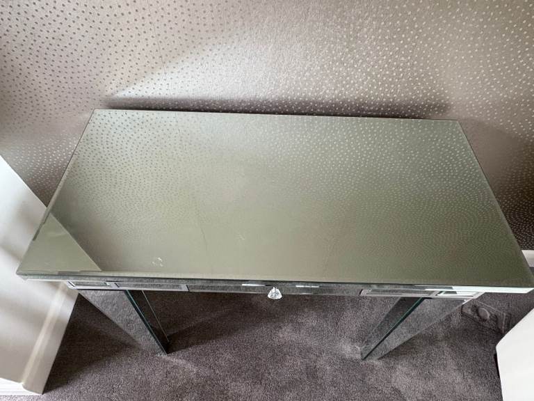 Glass Mirrored Console/Dressing Table with matching Side Table