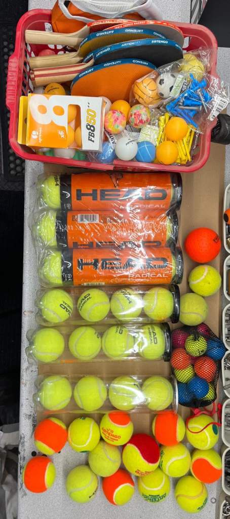 Unused sports equipment
