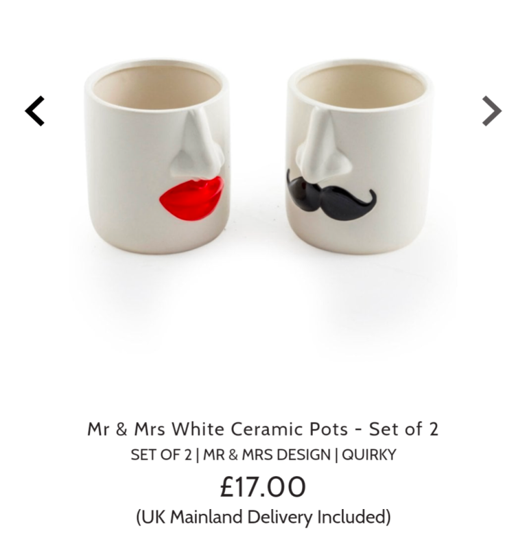 Mr & Mrs White ceramic Plant pot