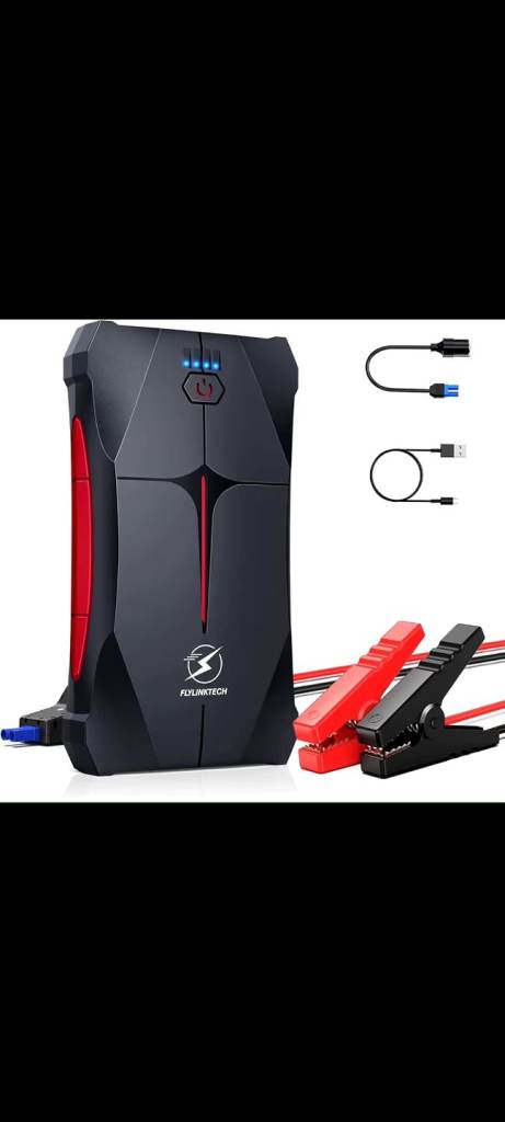 Jump starter 4000A 12v, Flylinktech jump starter with powerbank and LED light