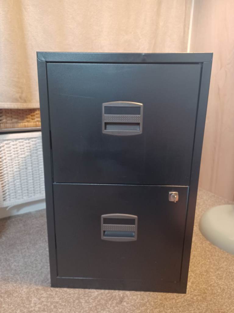 Filing cabinet with lock - black