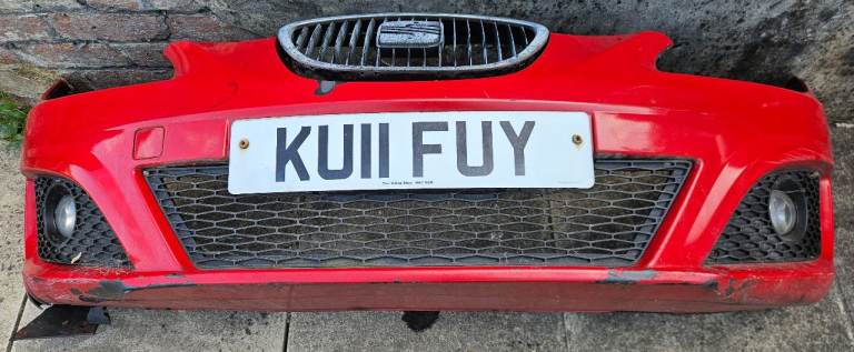 SEAT LEON 2011 MK2 1P ROJO RED FRONT BUMPER S3H LS3H & FOG LIGHTS & GRILLE FR