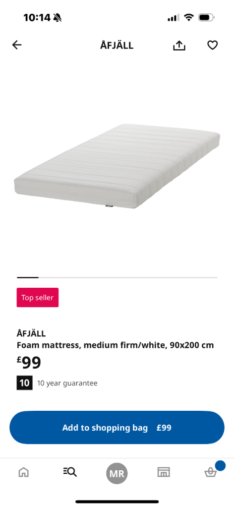 Single Foam Mattress IKEA KURA bed