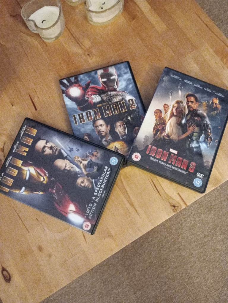 Iron Man 1, 2 and 3 DVD's 