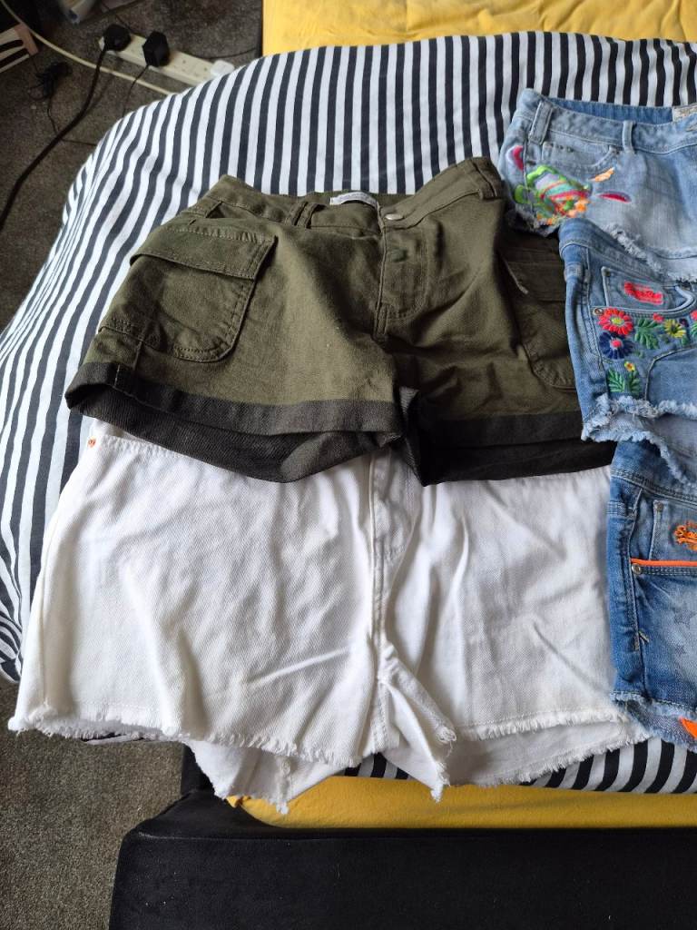 Summer Clothing Bundle: Green Dress, White Striped Top, Red Blouse